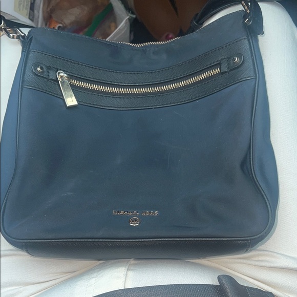 Michael Kors Navy Shoulder Bag with Gold Accents - Picture 1 of 7